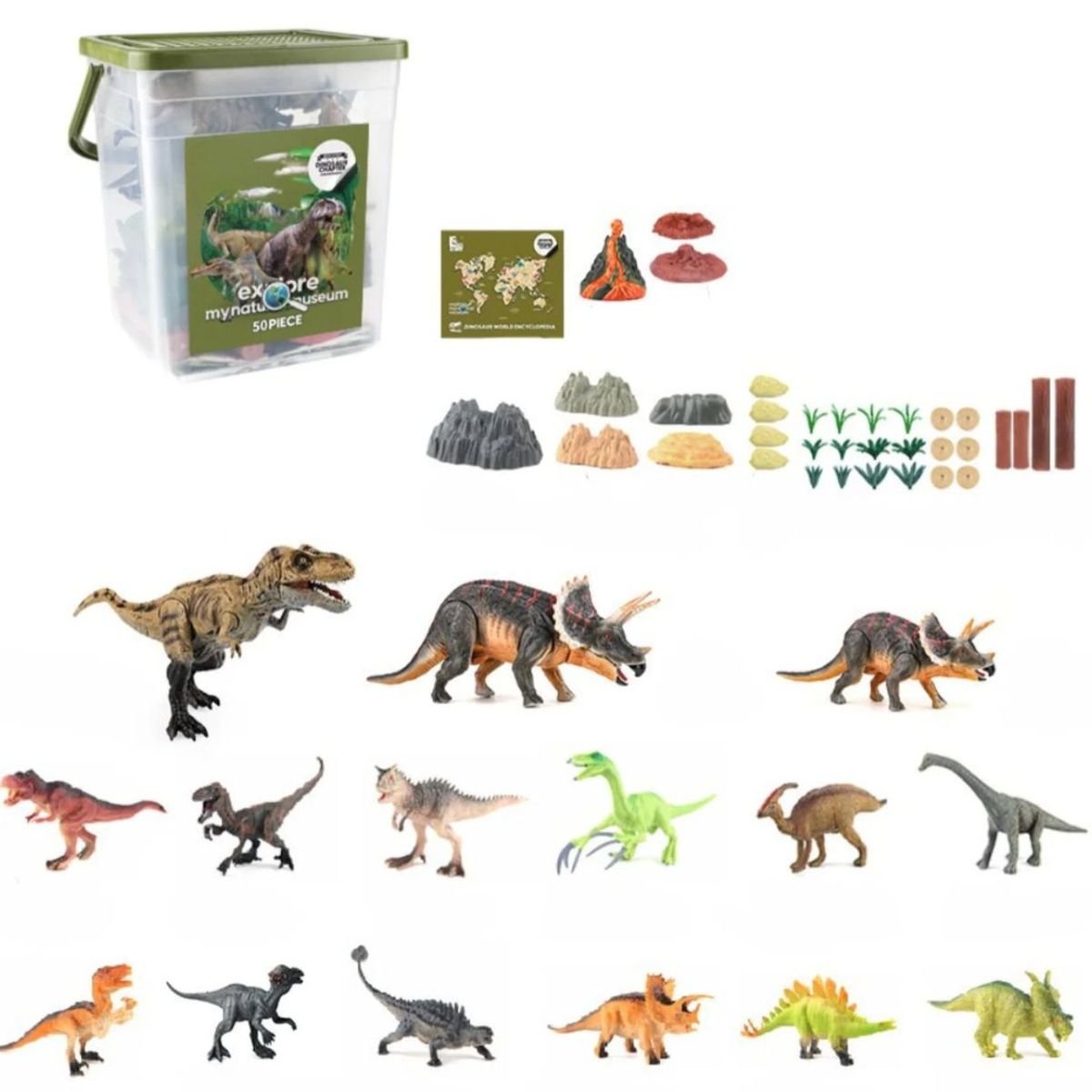 GENERICO - Juguete Dinosaurios 50 Piezas Set Infantil Educativo
