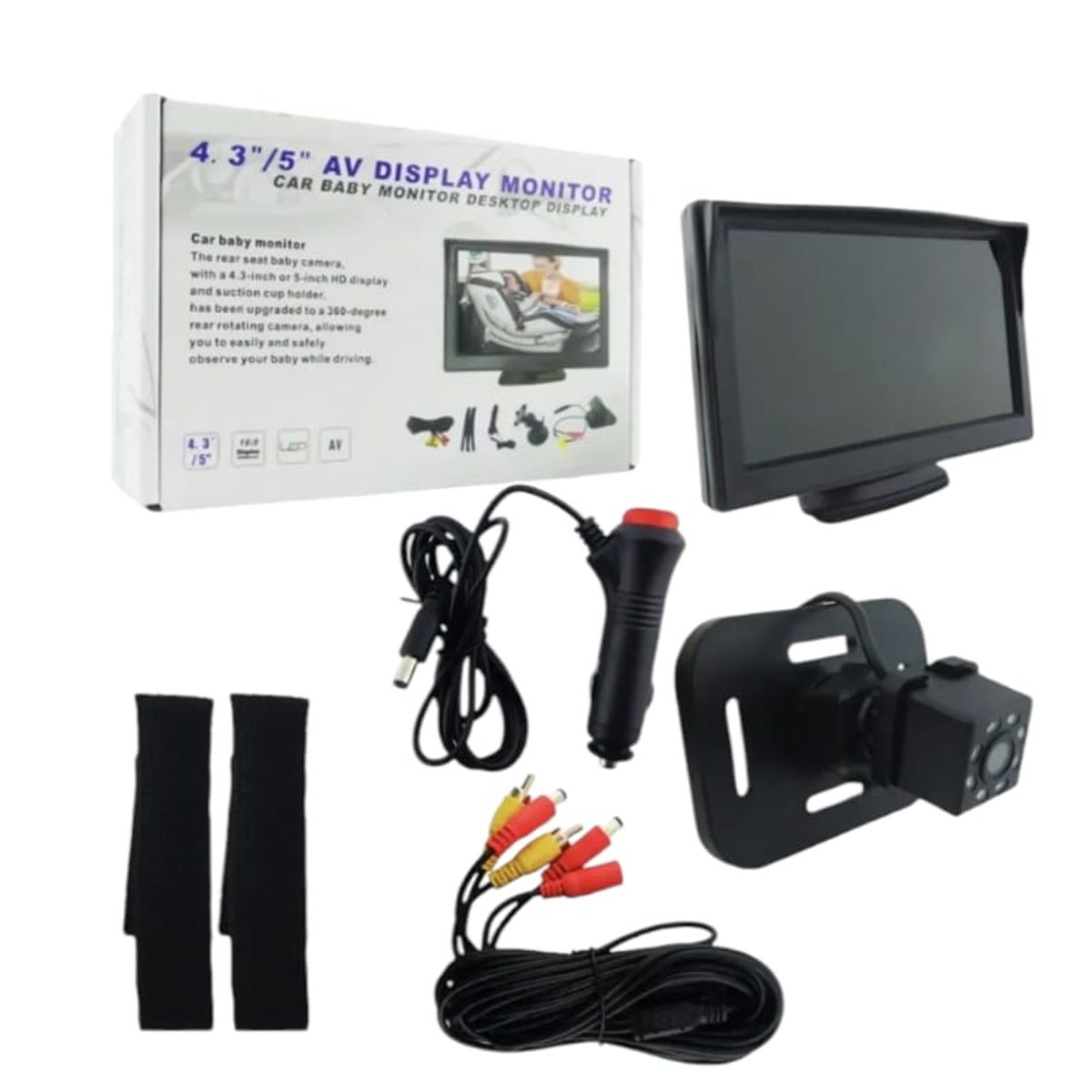 GENERICO - Monitor De Asiento De Auto P/ Bebé C/ Pantalla 5 Pulgadas