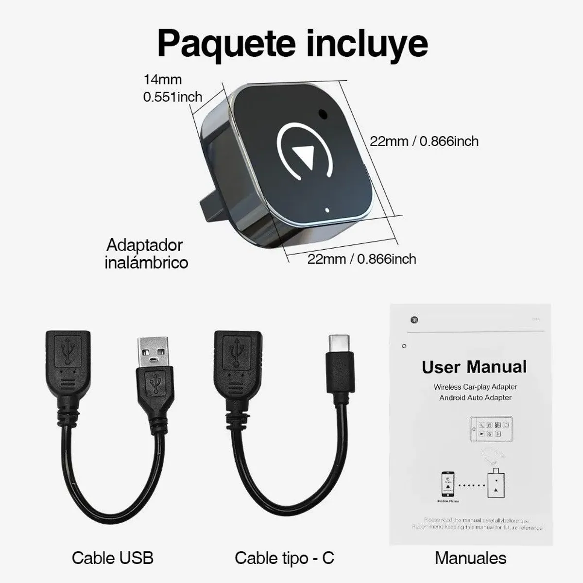 GENERICO - Carplay Adaptador Inalámbrico Y Android Auto Converter 2en1