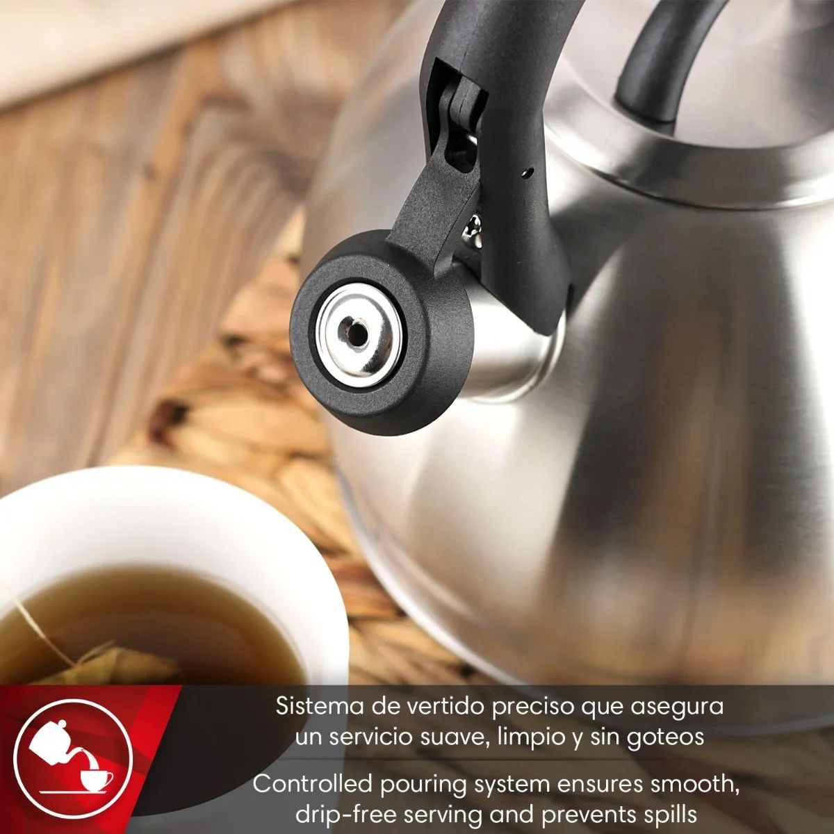 GENERICO - Tetera Silver 3 Litros, Acero Inoxidable Plateado BELUG
