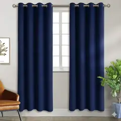 GENERICO - Cortina Blackout 1 Paño 140x220 Cm Tela Poliéster Color Azul Marino