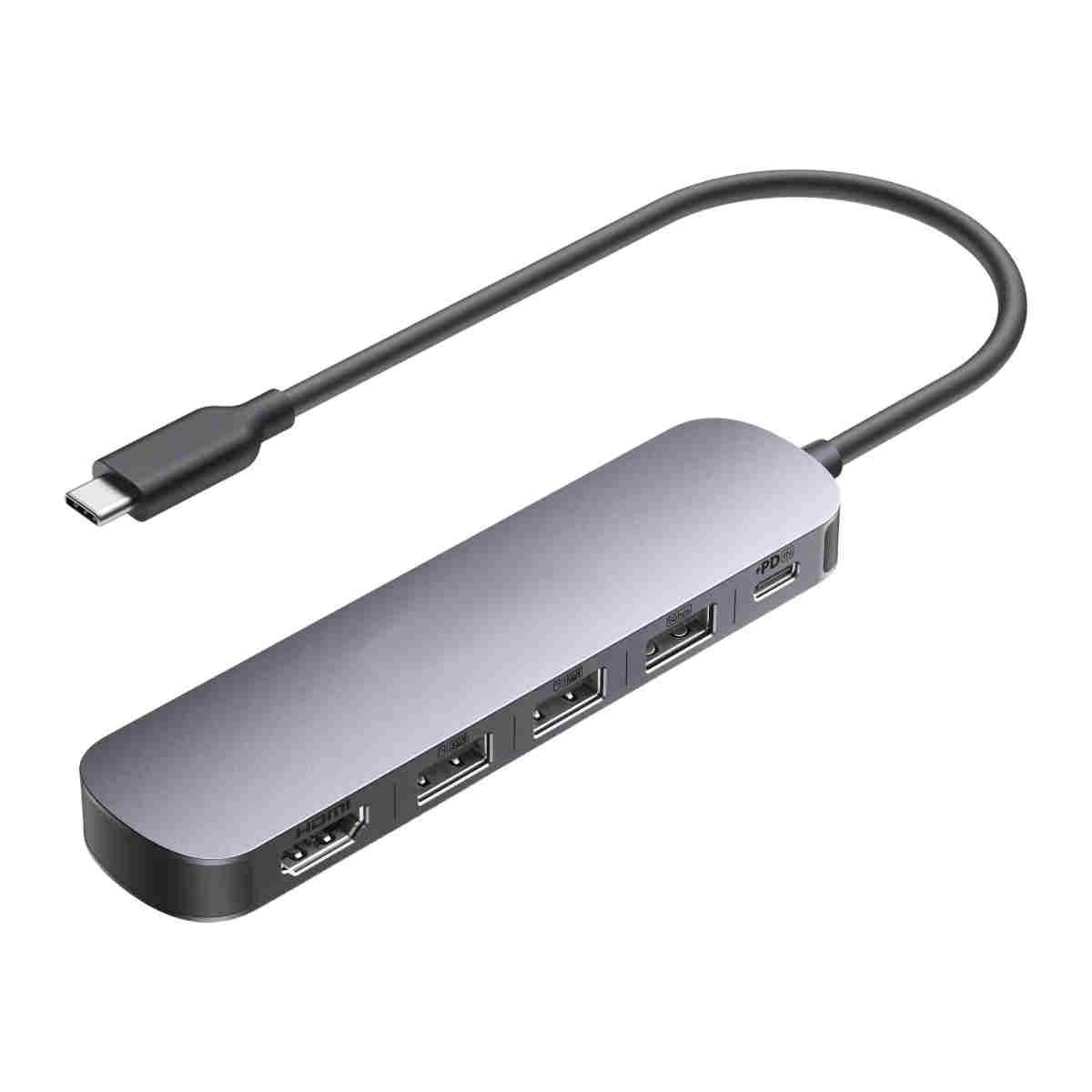 Adaptador Usb C Hub 5 En 1 Hdmi 100w Para Mac Windows Color Gris BELUG, marca GENERICO - Foto Principal