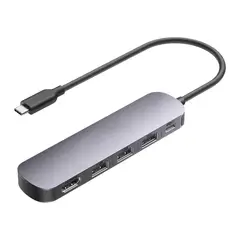 GENERICO - Adaptador Usb C Hub 5 En 1 Hdmi 100w Para Mac Windows Color Gris BELUG
