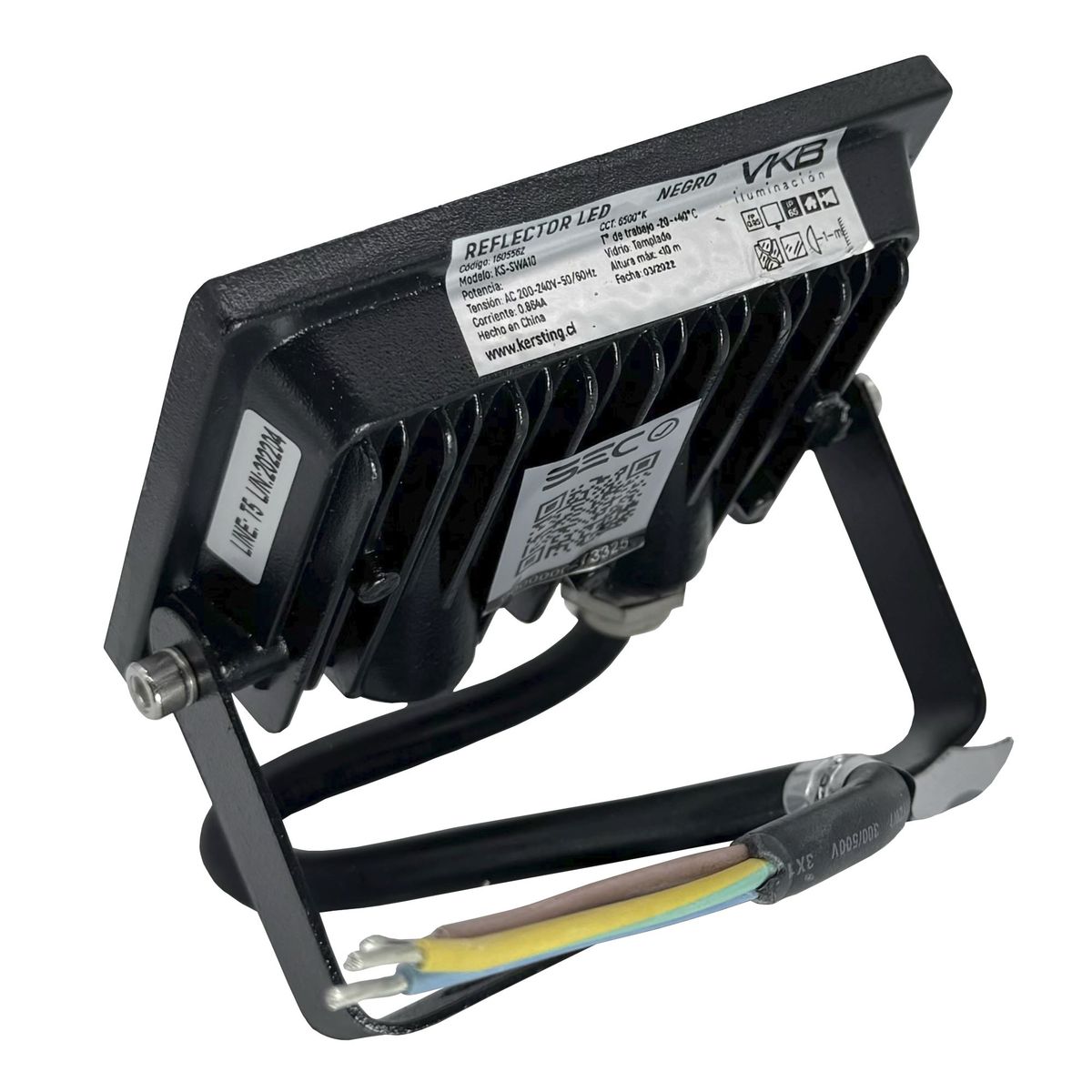 VKB - Foco Proyector 20w Reflector Metal Led IP65 Negro - VKB