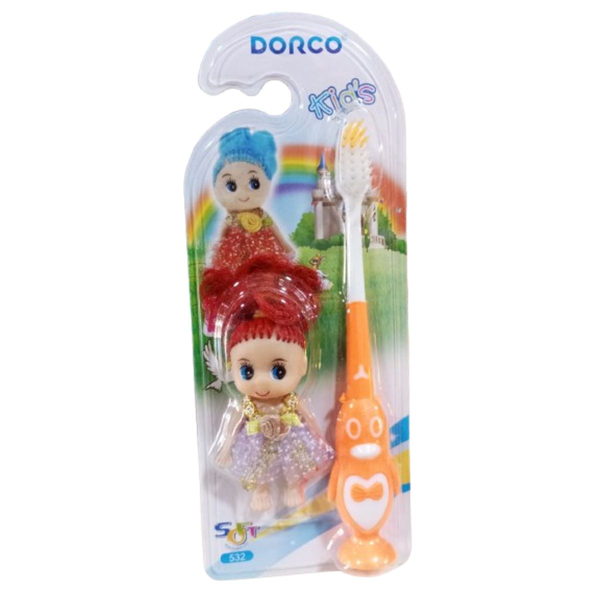 GENERICO - Set cepillo de dientes con muñeca para niña. Envia modelo de muñeca aleatorio. (  C/U )