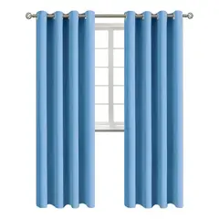 GENERICO - Cortina Blackout 1 Paño 140x220 Cm Tela Poliéster Color Azul Cielo