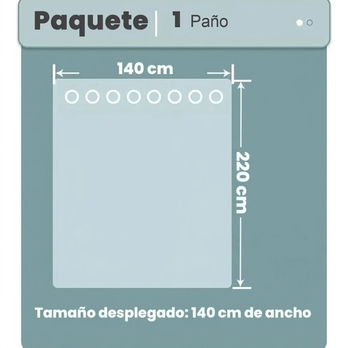 GENERICO - Cortina Blackout 1 Paño 140x220 Cm Tela Poliéster Color Blanco Grisáceo