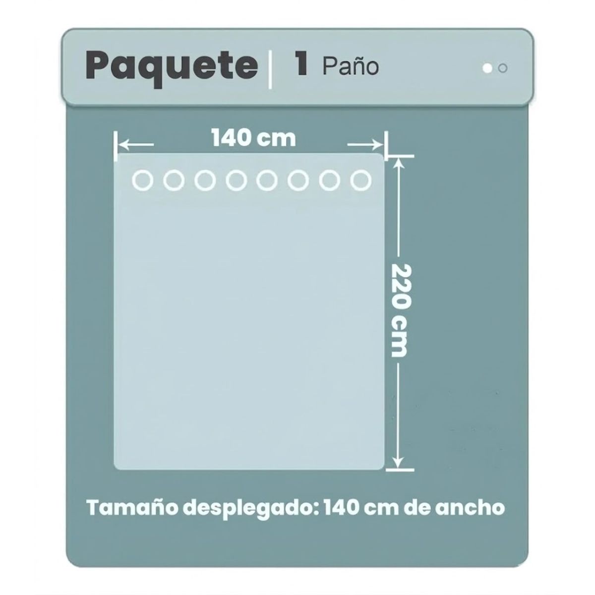 GENERICO - Cortina Blackout 1 Paño 140x220 Cm Tela Poliéster Color Blanco Grisáceo