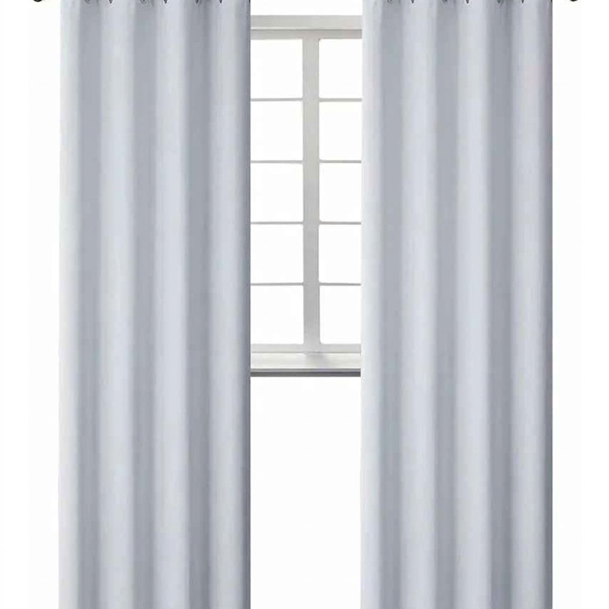 GENERICO - Cortina Blackout 1 Paño 140x220 Cm Tela Poliéster Color Blanco Grisáceo