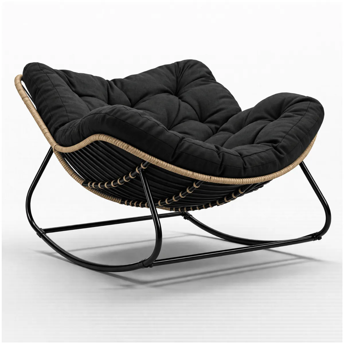 HOMER DESIGN - Sillon Mecedor Silla Mecedora Sitial Moderna Talla Xl tejido