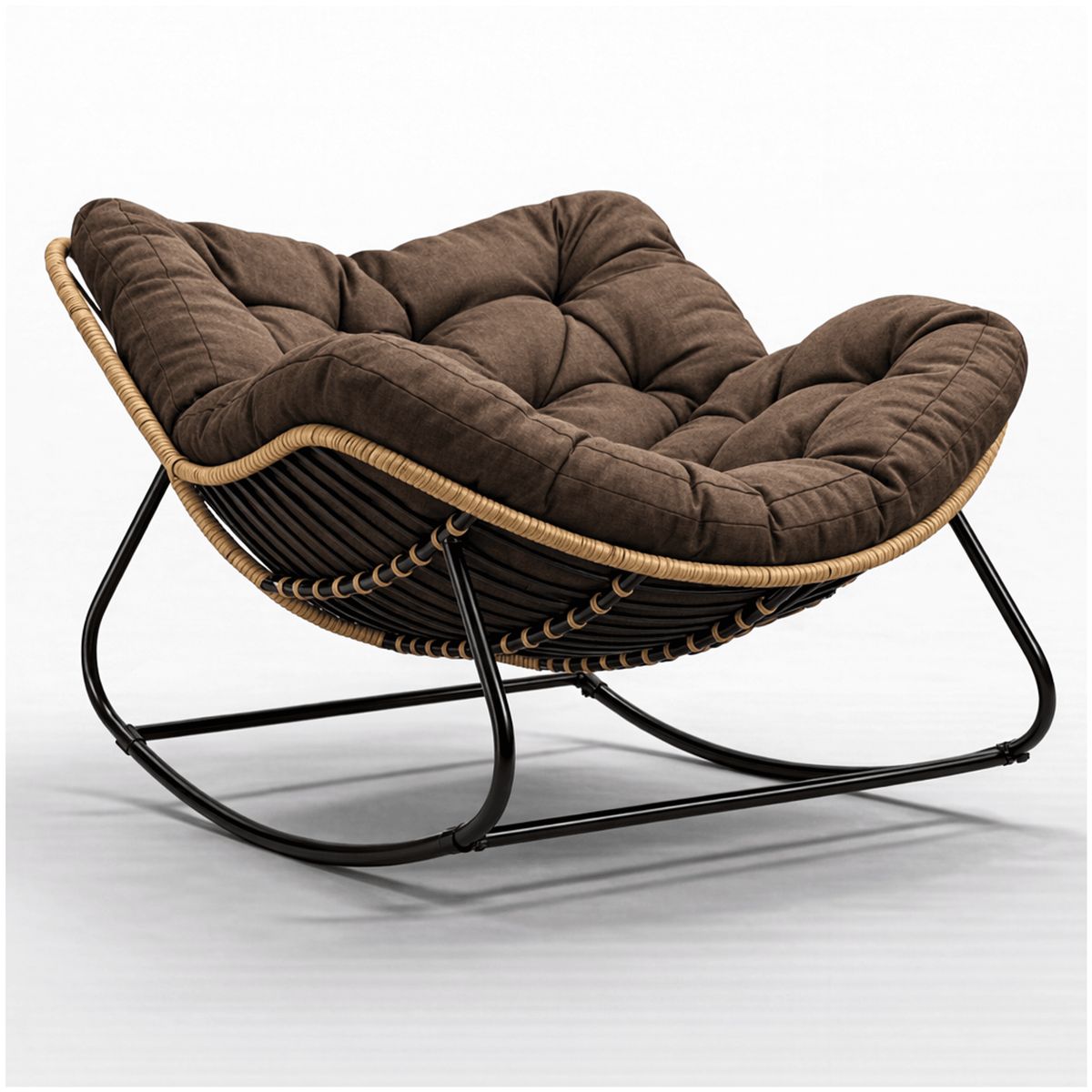 HOMER DESIGN - Sillon Mecedor Silla Mecedora Sitial Moderna Talla Xl tejido