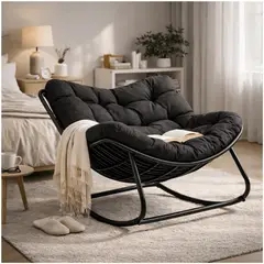 HOMER DESIGN - Sillon Mecedor Silla Mecedora Sitial Moderna Talla Xl