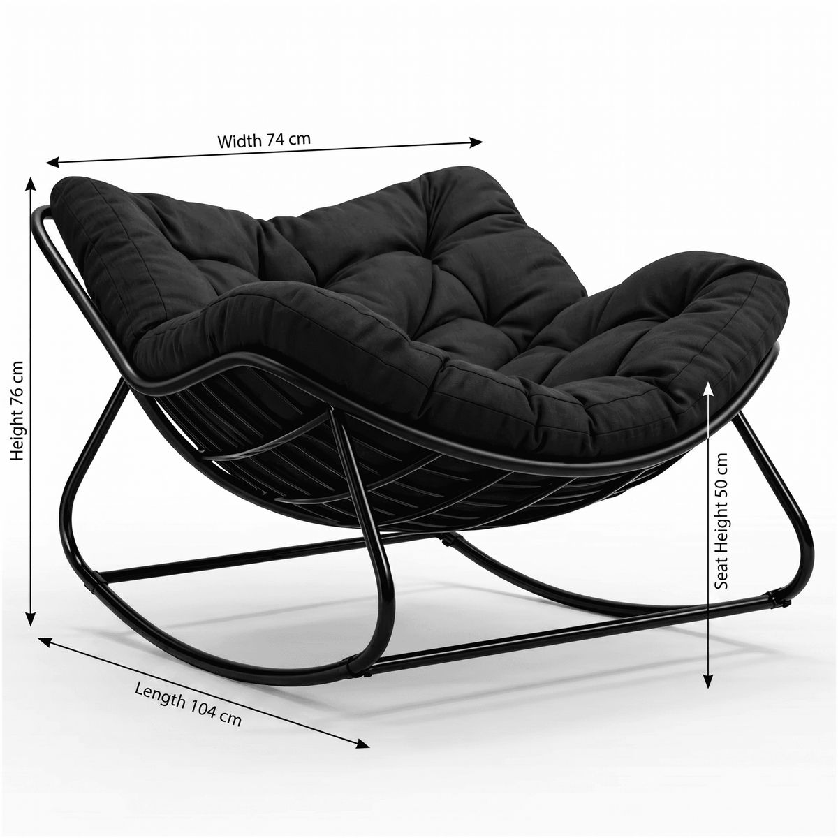 HOMER DESIGN - Sillon Mecedor Silla Mecedora Sitial Moderna Talla Xl