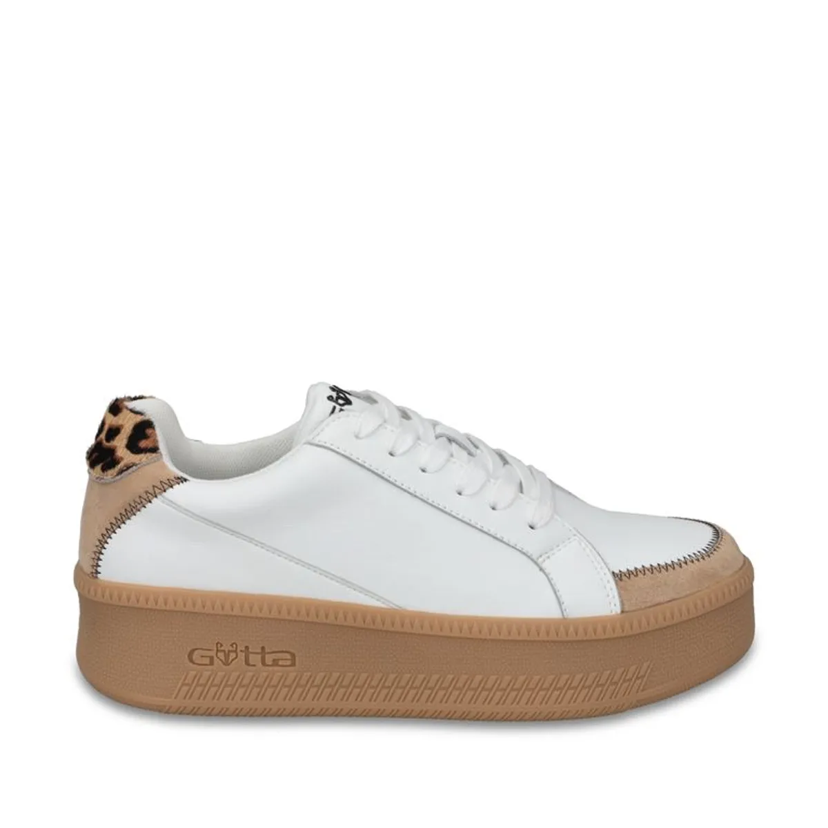 GOTTA - Zapatilla Cuero Plataforma Blanca Mujer 67310