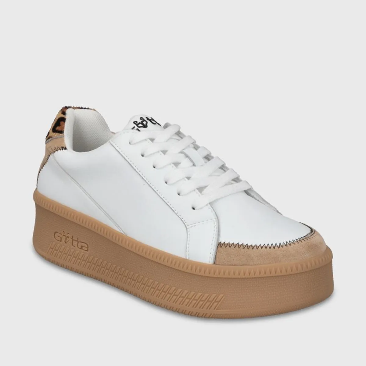 GOTTA - Zapatilla Cuero Plataforma Blanca Mujer 67310