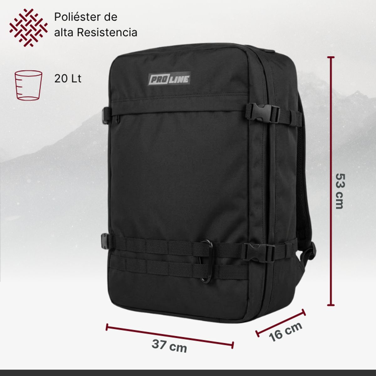 GENERICO - Mochila Para Viaje 53x37x16 Cabina Avión Mochila De Viaje