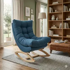 GENERICO - SILLA MECEDORA COQUETTE AZUL INDIGO.