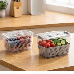 GENERICO - Recipientes Hermeticos De Plastico Con Colador 14X9X9CM