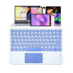 GENERICO - Teclado Touchpad Inalámbrico Bluetooth Recargable para Tablet, Ipad o Smartphone - Violeta