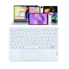 GENERICO - Teclado Touchpad Inalámbrico Bluetooth Recargable para Tablet, Ipad o Smartphone - Blanco
