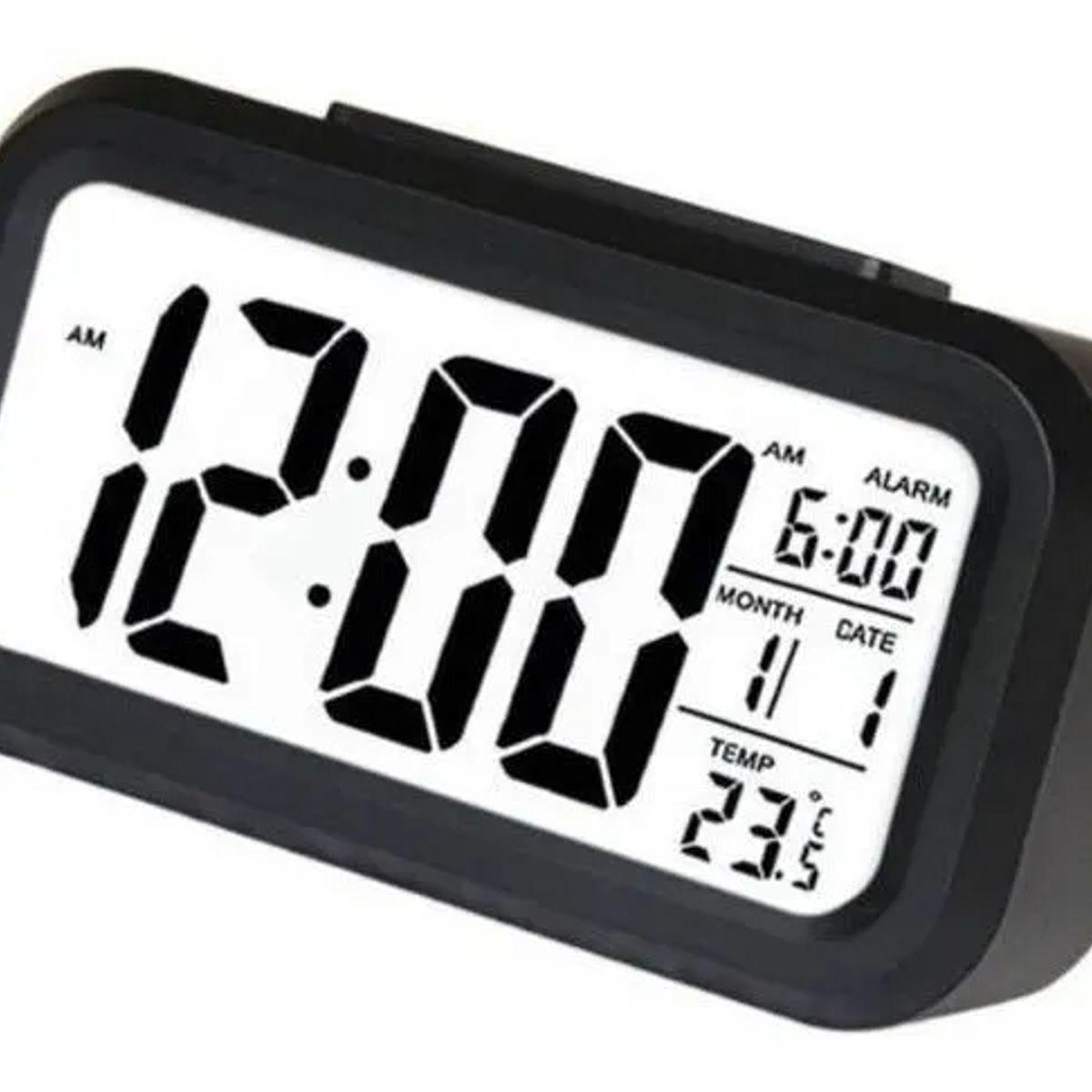 GENERICO - Reloj Despertador Pantalla Led Feha Temperatura Alarma Color Negro
