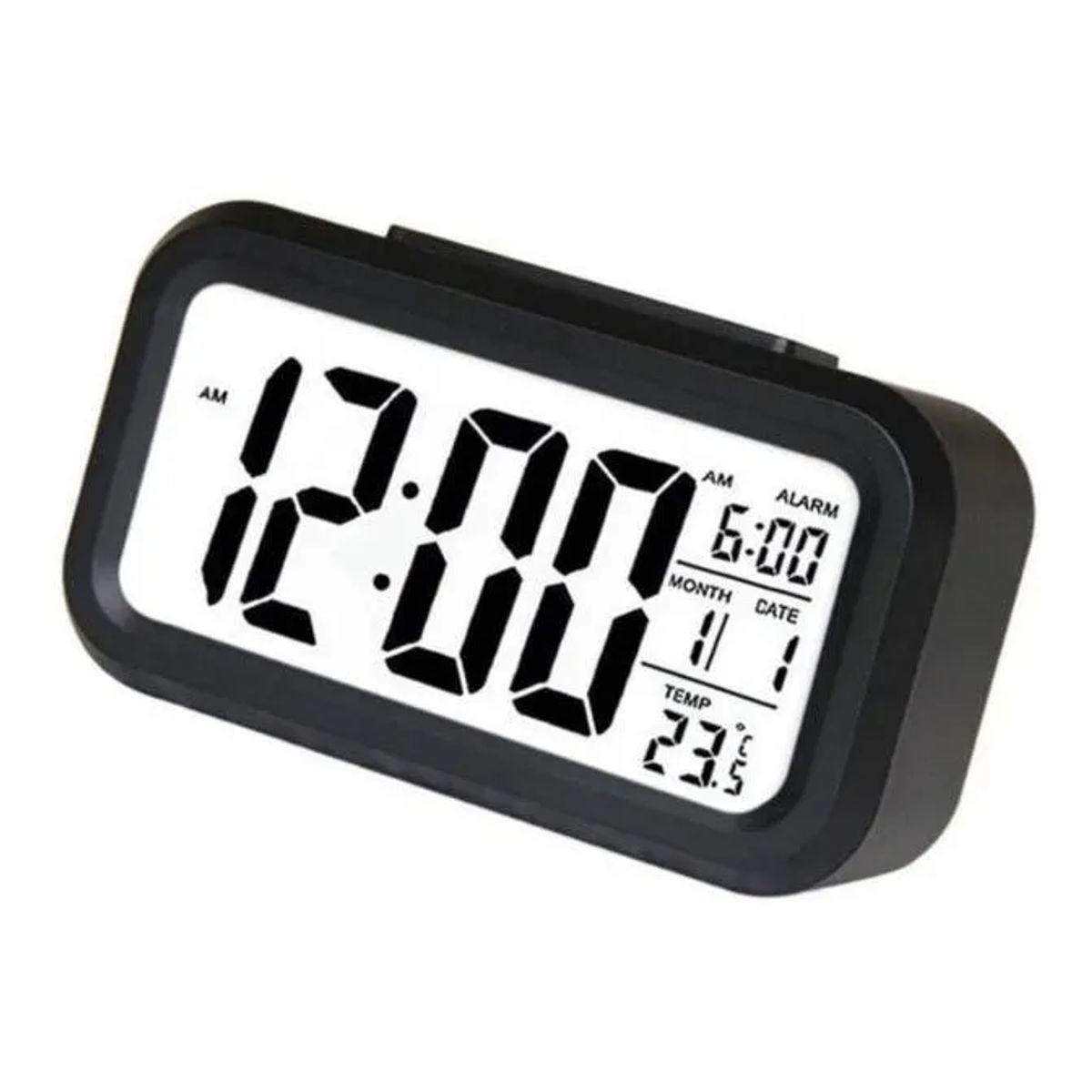 GENERICO - Reloj Despertador Pantalla Led Feha Temperatura Alarma Color Negro