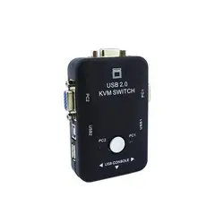 GENERICO - Switch KVM USB 2.0 Modelo KVM-21UA Conexion USB/VGA/Impresora