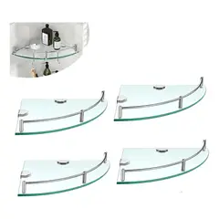 GENERICO - Pack 4 Organizador Repisa Esquineras De Vidrio Ducha Estante