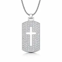 GENERICO - Collar Cruz Dominus Steel Presencia que Impone