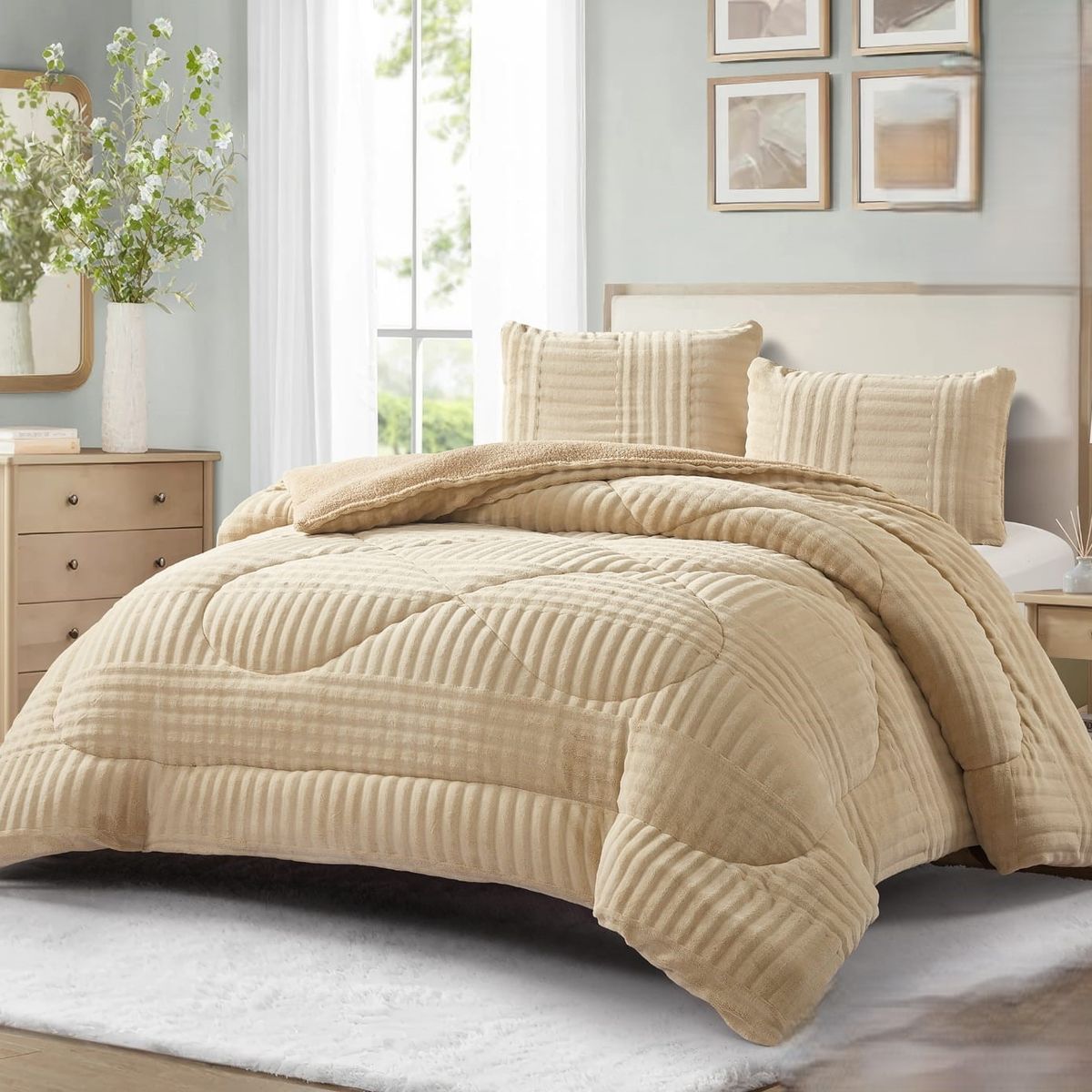 GENERICO - COBERTORES  TEXTURIZADOS PARA INVIERNO SHERPAS CON CHIPORRO