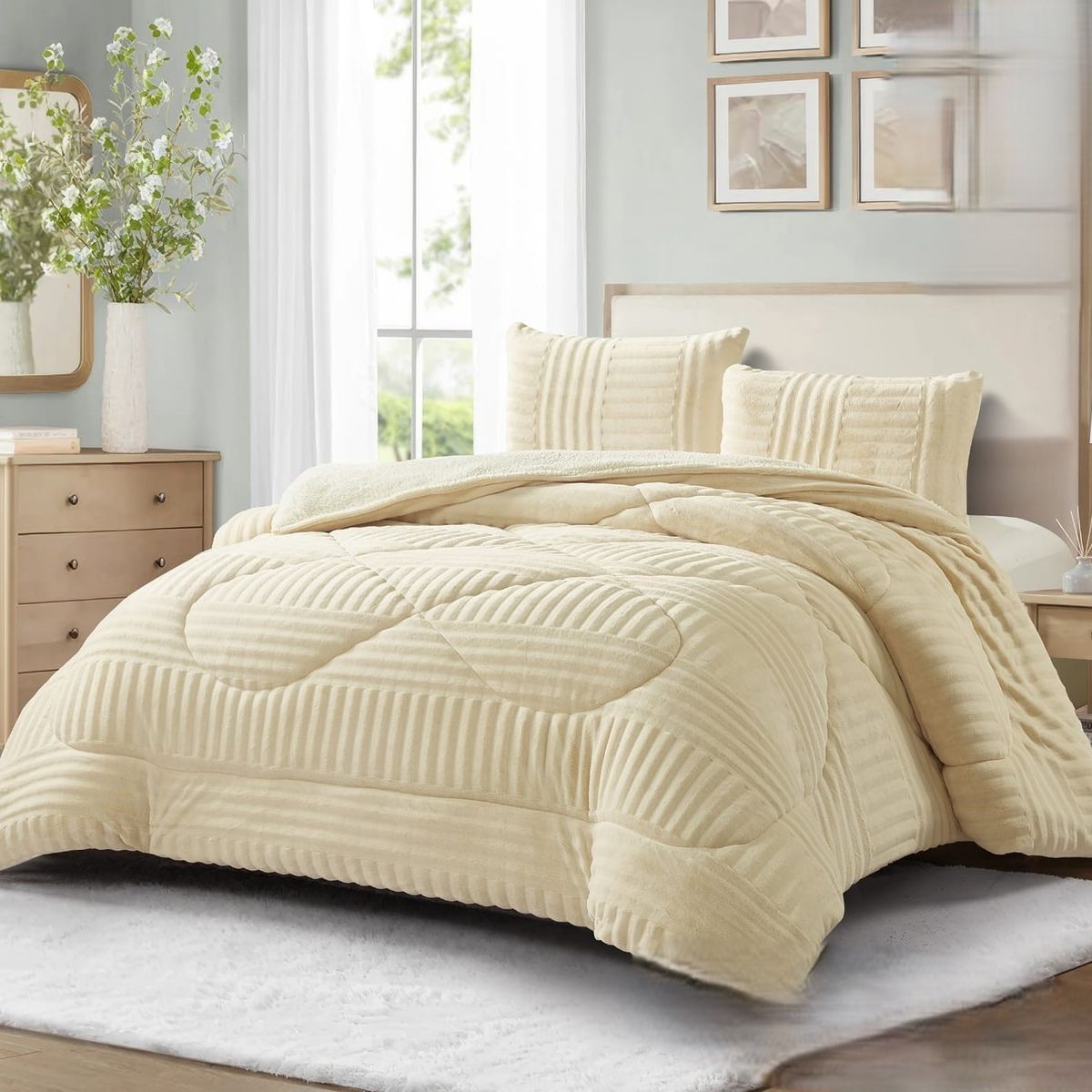 GENERICO - COBERTORES  TEXTURIZADOS PARA INVIERNO SHERPAS CON CHIPORRO