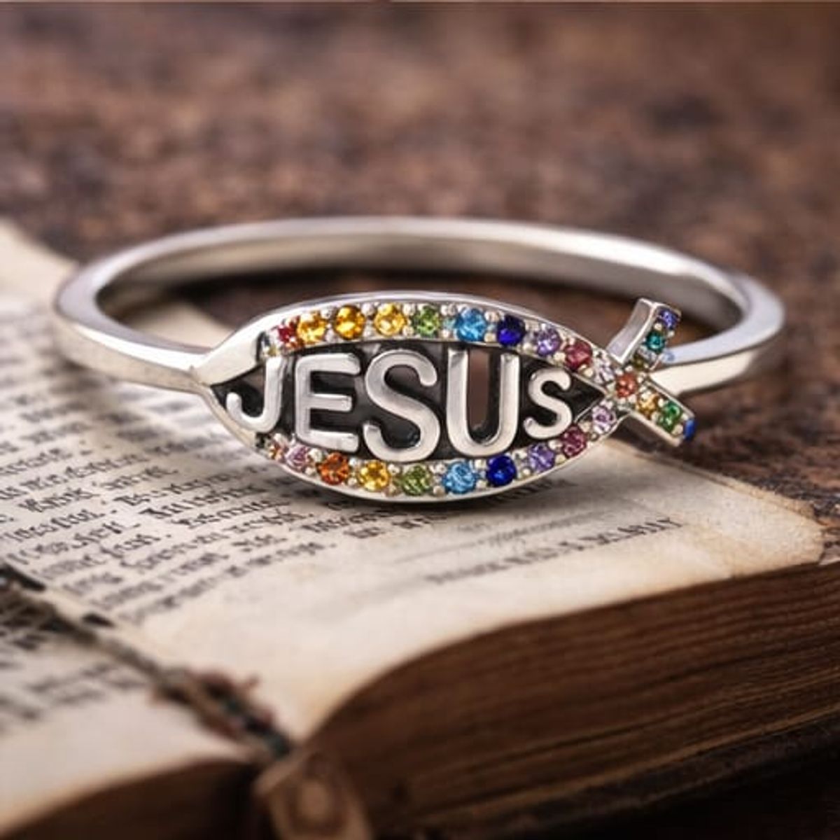 GENERICO - Anillo “Ichthys Jesús Glory”  Fe que Brilla con Autoridad
