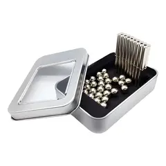 GENERICO - Juego barras y esferas magnéticas armables plateado