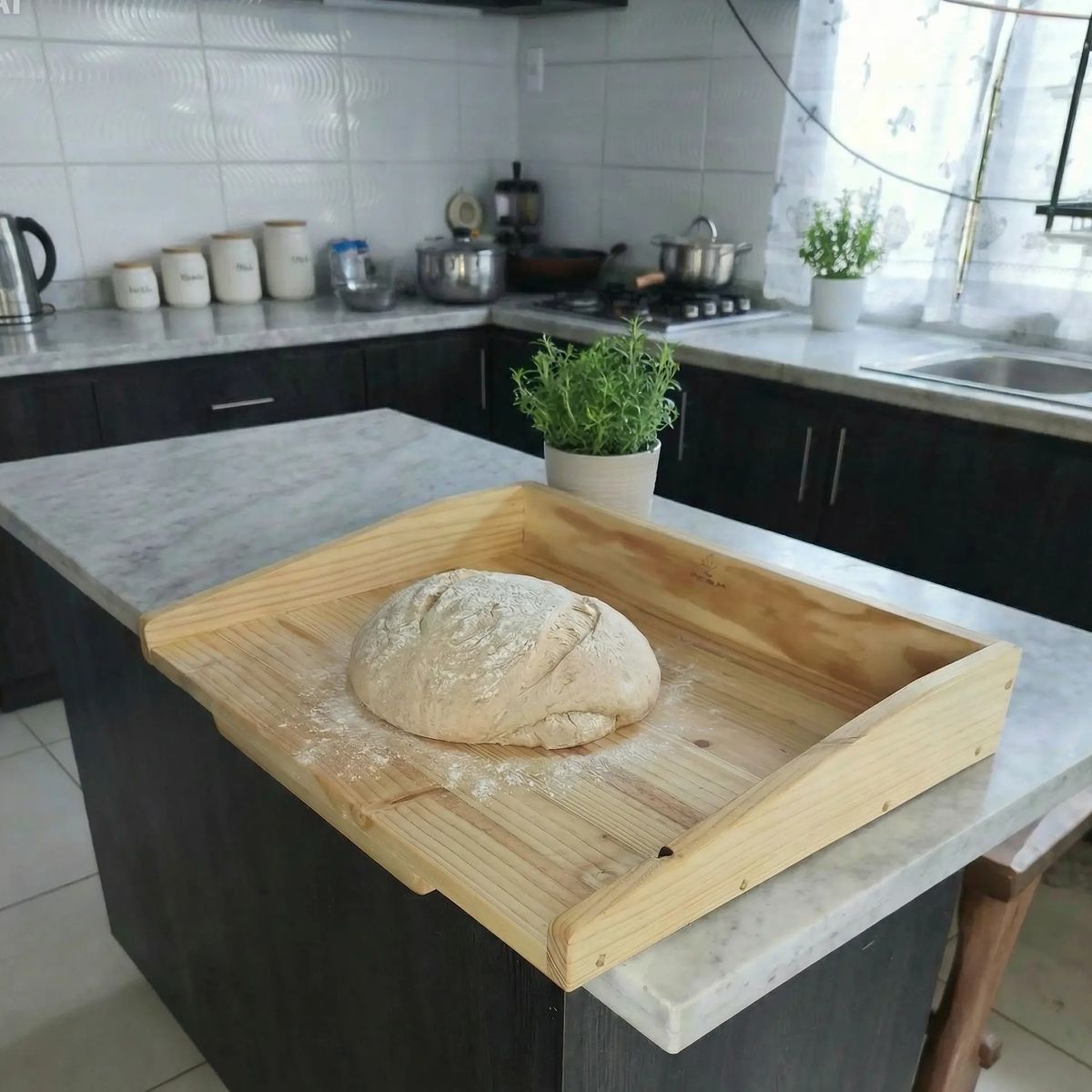 GENERICO - TABLA DE AMASAR 60X43 CM 100% MADERA CURADA