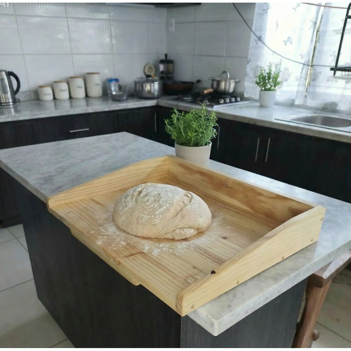 GENERICO - TABLA DE AMASAR 60X43 CM 100% MADERA CURADA