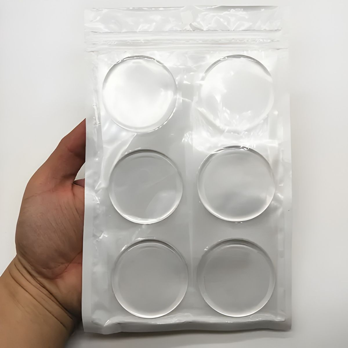 GENERICO - Pack 6 topes adhesivos protectores de pared transparente