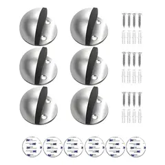 GENERICO - Pack 6 topes de puerta media luna níquel