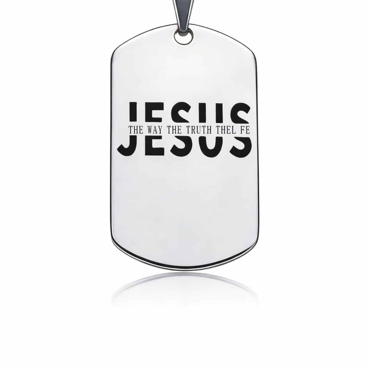 GENERICO - Collar Placa “Jesús The Way” Steel  Identidad que Impacta