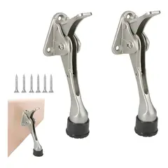 GENERICO - Pack 2 Topes Puerta Abatible Con Tornillos Plateado