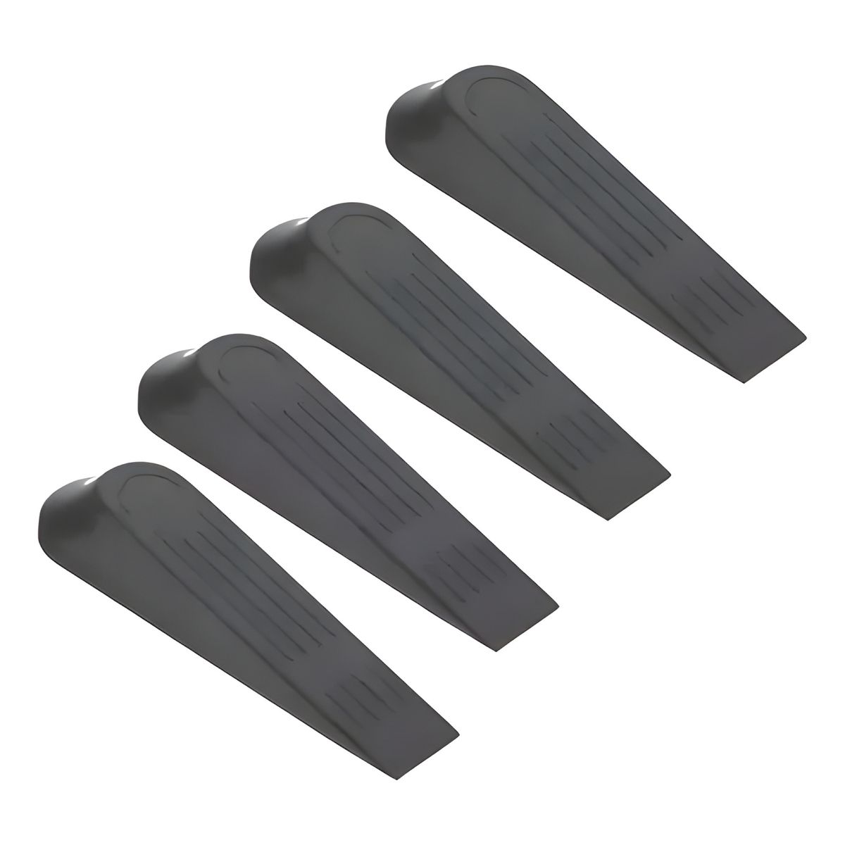 GENERICO - Pack 4 Topes Puerta Plástico Antigolpe Cuña Negro