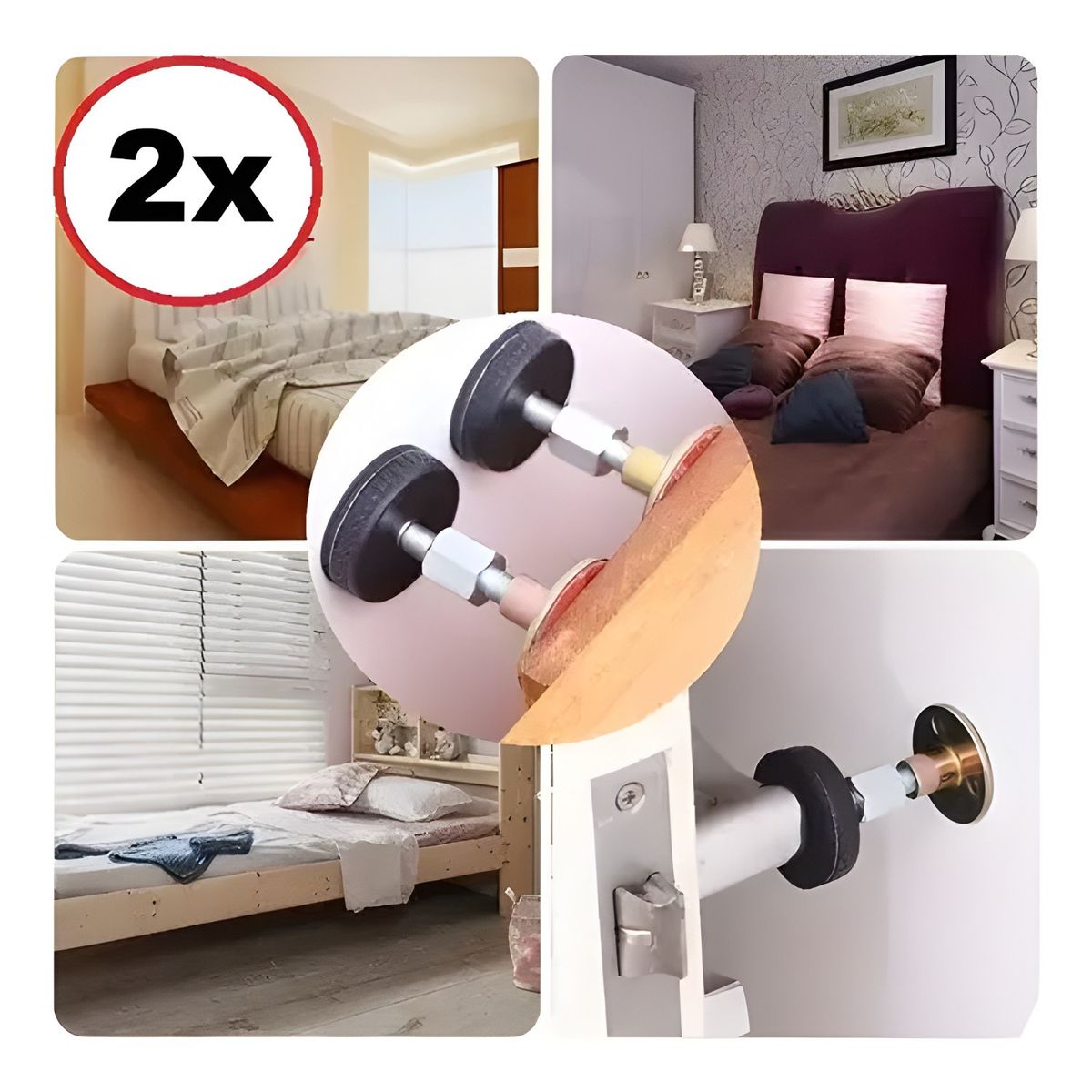 GENERICO - 2 Topes Ajustables Antivibración Para Muebles Negro