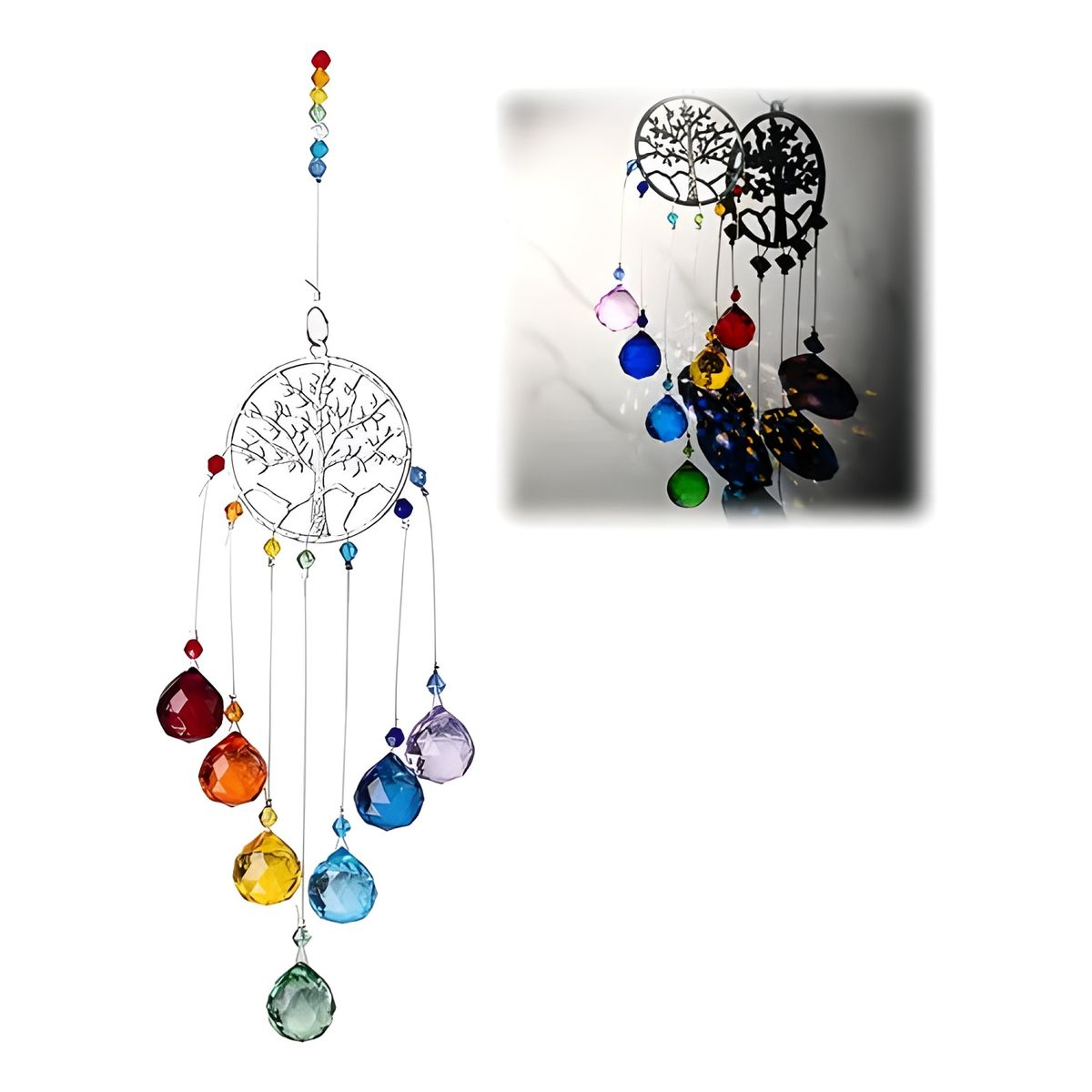 GENERICO - Atrapasol Vidrio Árbol De La Vida Colgante