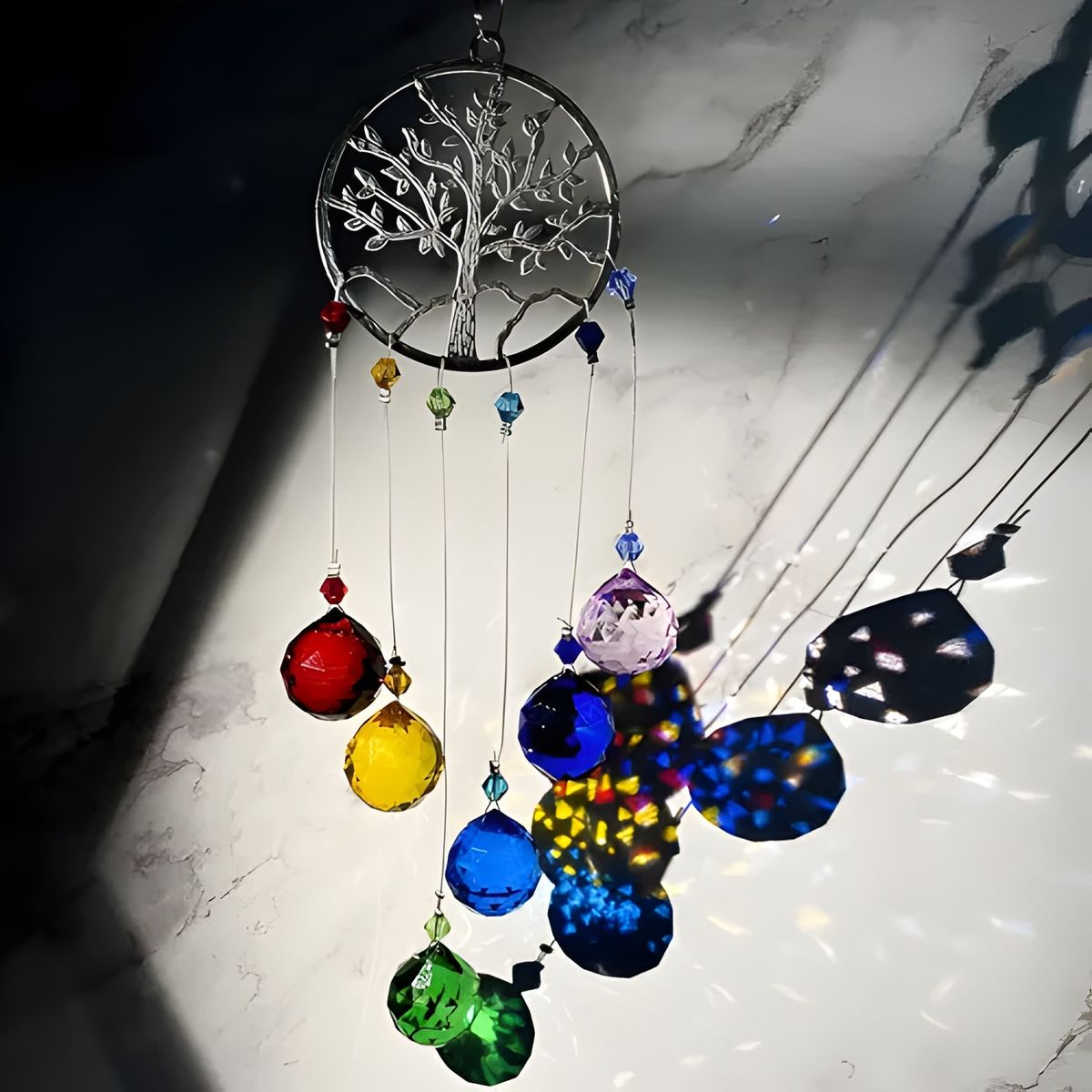 GENERICO - Atrapasol Vidrio Árbol De La Vida Colgante