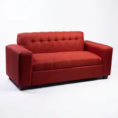GENERICO - SOFA TRES CUERPOS ROJO LINO.