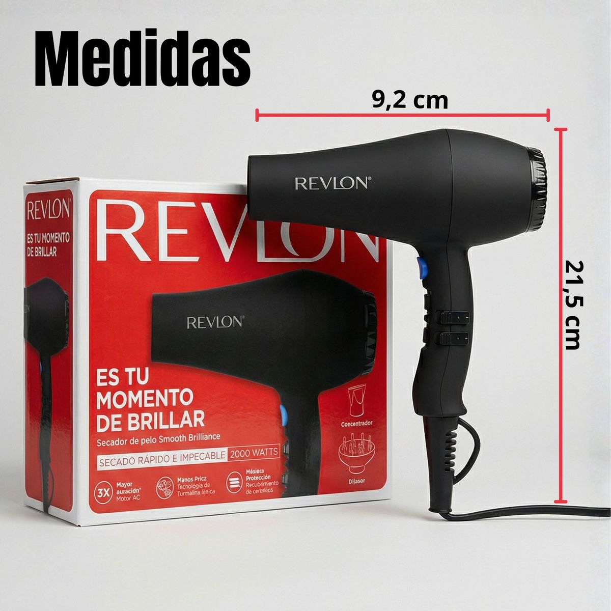 REVLON - Secador De Cabello Revlon Smooth Brilliance 1875W Negro