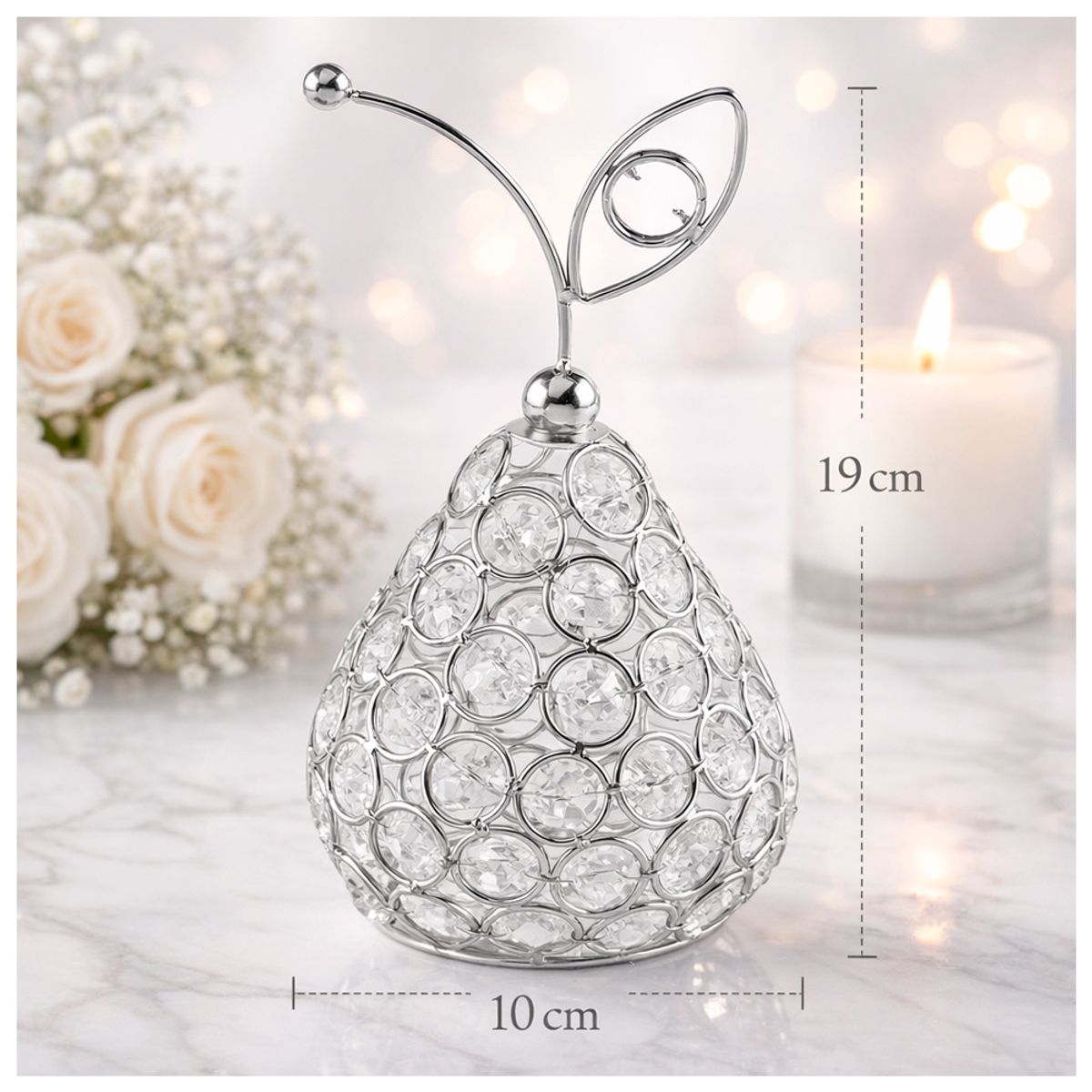 IRM - Set Adornos Elegantesde cristal Pera & Piña Decorativa ornamento artesanía decoración del hogar