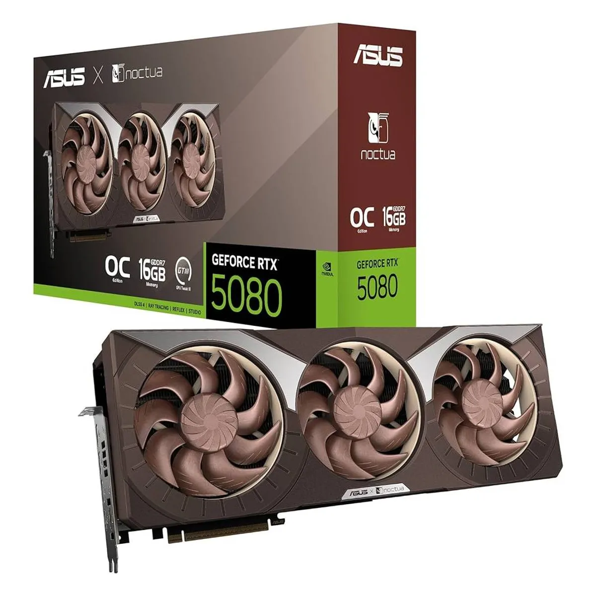 ASUS - Tarjeta de Video ASUS GeForce RTX 5080 16GB GDDR7 Noctua OC