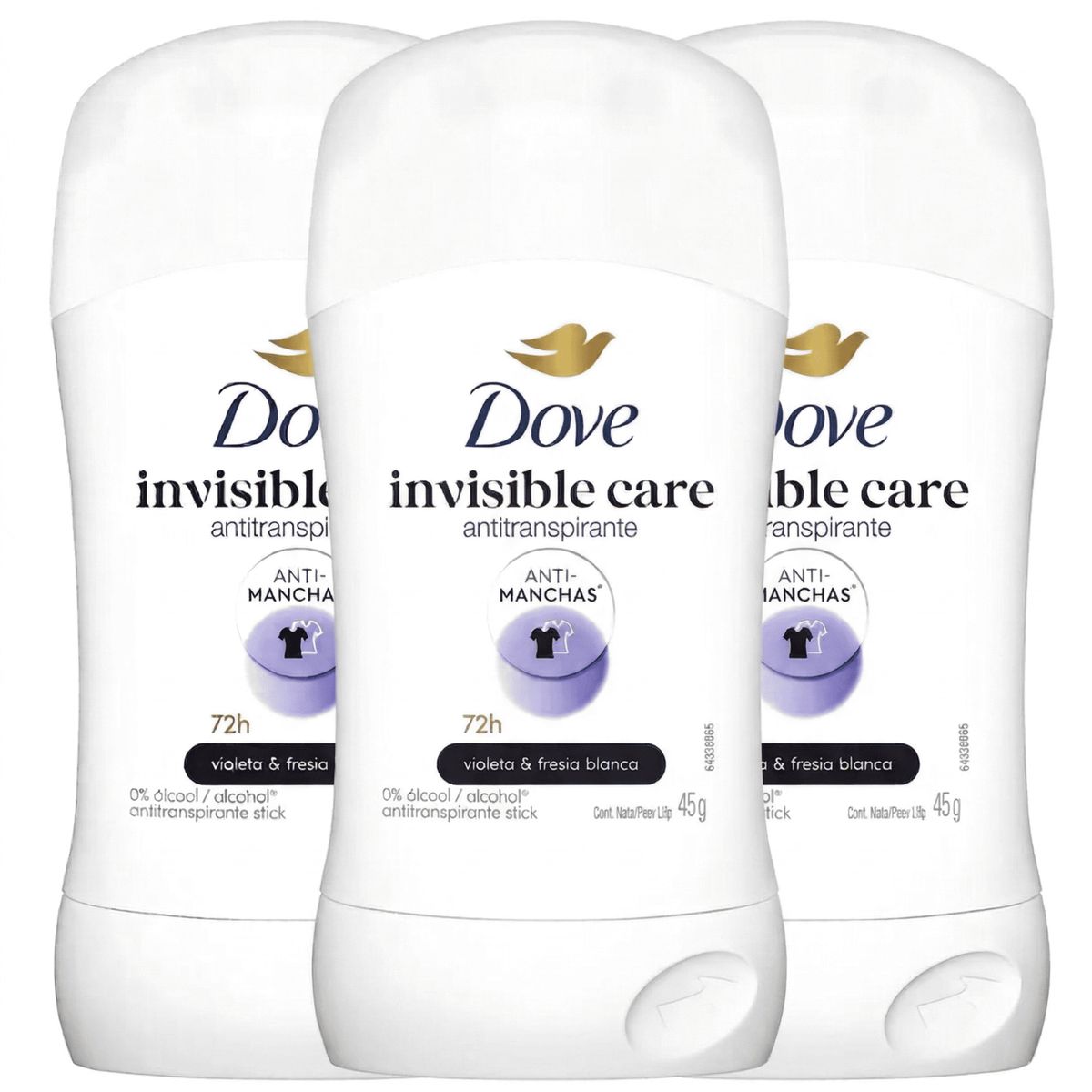 DOVE - Pack 3 Desodorante Dove Antitranspirante 45g Invisible Care