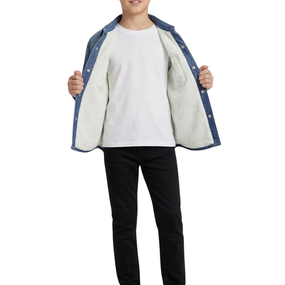 KIBOU - Sobrecamisa Mezclilla Niño Denim Degradado Look Urbano