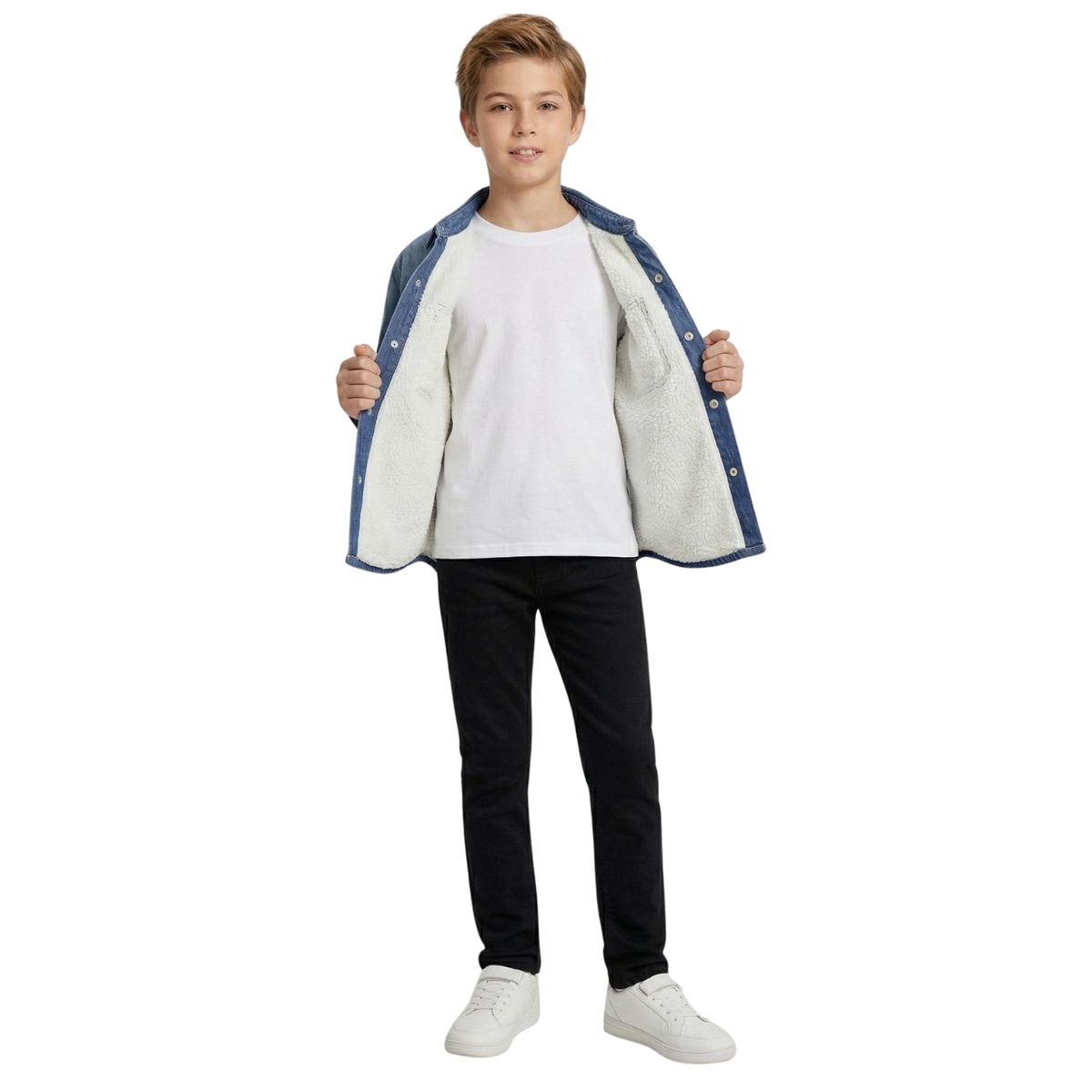 KIBOU - Sobrecamisa Mezclilla Niño Denim Degradado Look Urbano